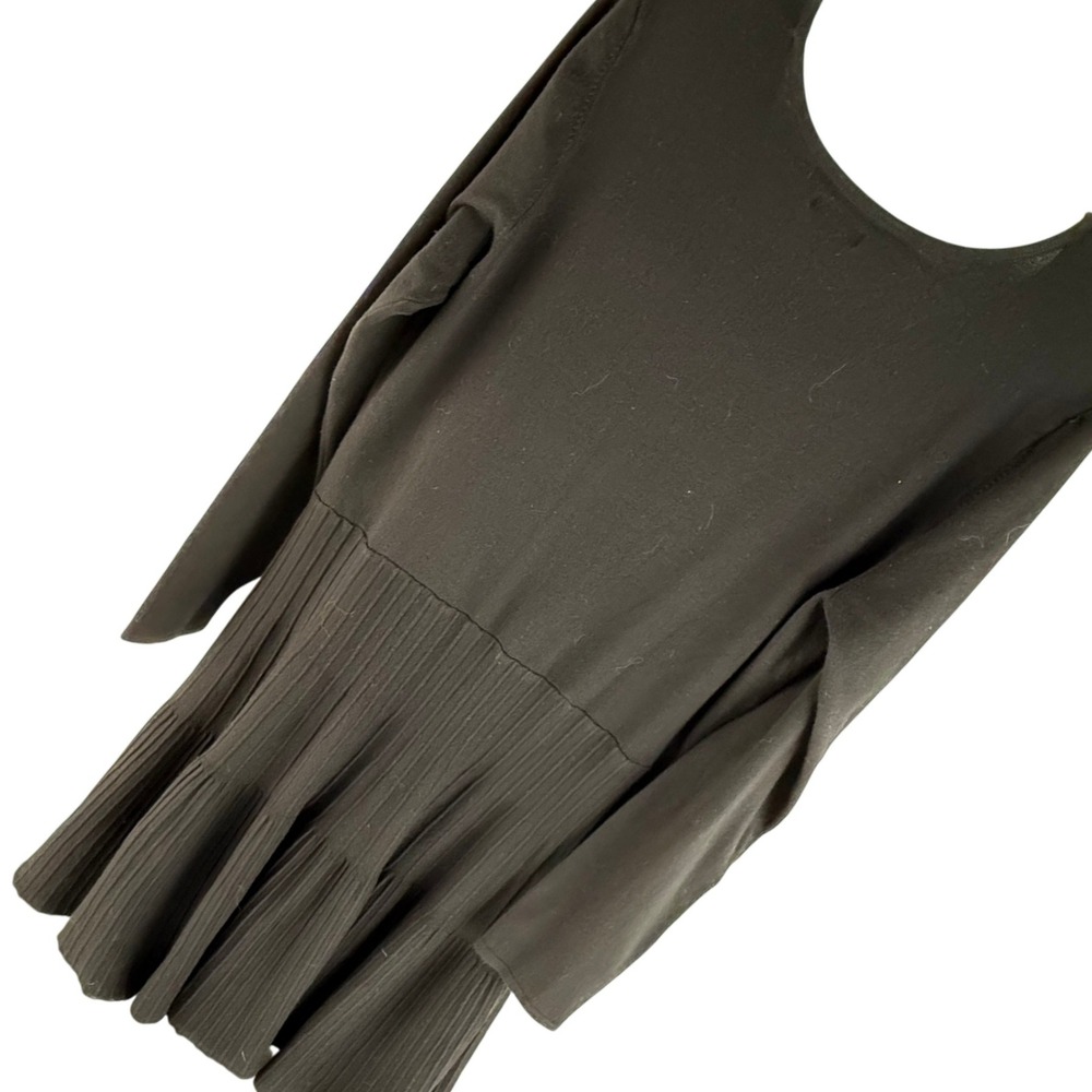 Apt 9 Womens XL Black Long Sleeve Knit Dress Pleated Skater Casual‎